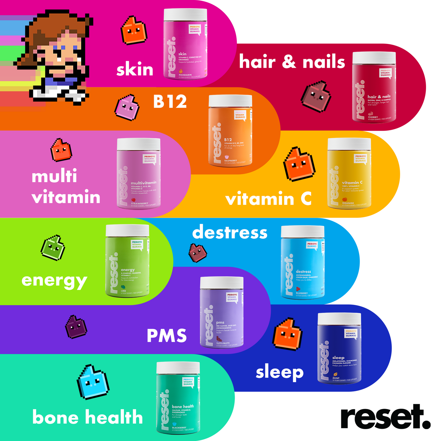 RESET Skin Vitamins Gummies Tangerine Flavour 🍊